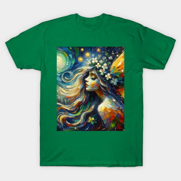 Beauty Fairy in Starry Night T-Shirt by FUN GOGH